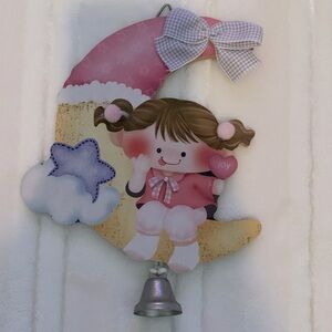 Precious Moments Girl Sitting On The Moon Wall Decor